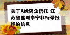 关于A级央企信托-江苏省盐城阜宁非标带抵押的信息