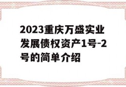 2023重庆万盛实业发展债权资产1号-2号的简单介绍