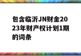 包含临沂JN财金2023年财产权计划1期的词条