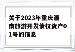 关于2023年重庆潼南旅游开发债权资产01号的信息