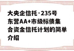 大央企信托·235号东营AA+市级标债集合资金信托计划的简单介绍