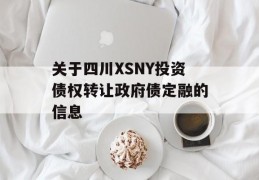 关于四川XSNY投资债权转让政府债定融的信息