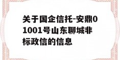 关于国企信托-安鼎01001号山东聊城非标政信的信息