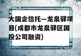 大国企信托—龙泉驿项目(成都市龙泉驿区国投公司融资)