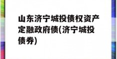 山东济宁城投债权资产定融政府债(济宁城投债券)