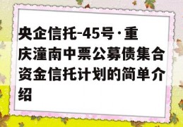 央企信托-45号·重庆潼南中票公募债集合资金信托计划的简单介绍