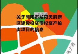 关于简阳市龙阳天府新区建设投资债权资产拍卖项目的信息