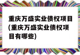 重庆万盛实业债权项目(重庆万盛实业债权项目有哪些)