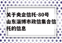 关于央企信托-80号山东淄博市政信集合信托的信息