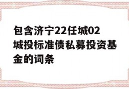 包含济宁22任城02城投标准债私募投资基金的词条