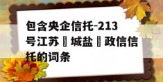 包含央企信托-213号江苏‮城盐‬政信信托的词条