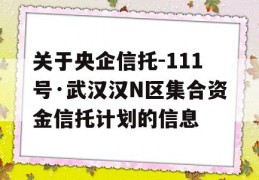 关于央企信托-111号·武汉汉N区集合资金信托计划的信息