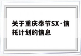 关于重庆奉节SX·信托计划的信息