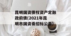 昆明国资债权资产定融政府债(2021年昆明市国资委招标公告)