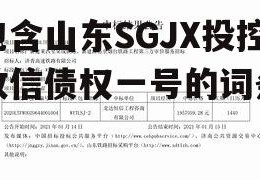 包含山东SGJX投控政信债权一号的词条