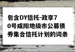 包含DY信托-政享70号咸阳地级市公募债券集合信托计划的词条