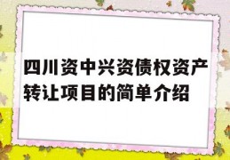 四川资中兴资债权资产转让项目的简单介绍