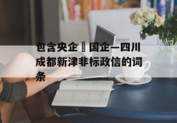 包含央企➕国企—四川成都新津非标政信的词条