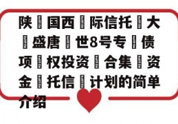 陕‮国西‬际信托•大‮盛唐‬世8号专‮债项‬权投资‮合集‬资金‮托信‬计划的简单介绍