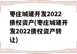 枣庄城建开发2022债权资产(枣庄城建开发2022债权资产转让)
