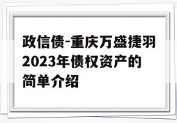 政信债-重庆万盛捷羽2023年债权资产的简单介绍