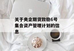 关于央企期货致稳6号集合资产管理计划的信息