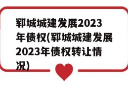 郓城城建发展2023年债权(郓城城建发展2023年债权转让情况)