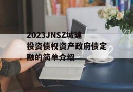 2023JNSZ城建投资债权资产政府债定融的简单介绍