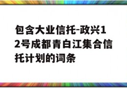 包含大业信托-政兴12号成都青白江集合信托计划的词条