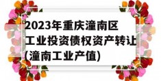 2023年重庆潼南区工业投资债权资产转让(潼南工业产值)