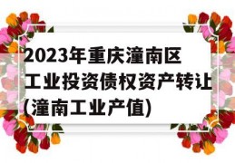 2023年重庆潼南区工业投资债权资产转让(潼南工业产值)