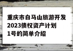 重庆市白马山旅游开发2023债权资产计划1号的简单介绍