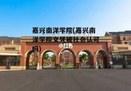 嘉兴南洋学院(嘉兴南洋学院文凭被社会认可吗)