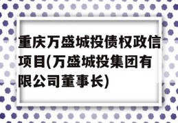 重庆万盛城投债权政信项目(万盛城投集团有限公司董事长)