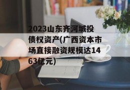 2023山东齐河城投债权资产(广西资本市场直接融资规模达1463亿元)