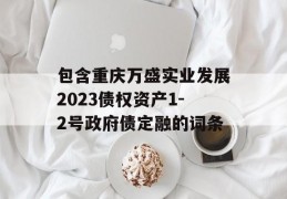 包含重庆万盛实业发展2023债权资产1-2号政府债定融的词条