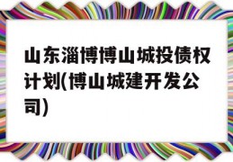 山东淄博博山城投债权计划(博山城建开发公司)