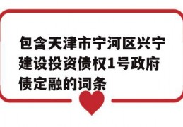 包含天津市宁河区兴宁建设投资债权1号政府债定融的词条