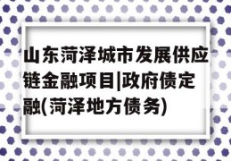 山东菏泽城市发展供应链金融项目|政府债定融(菏泽地方债务)