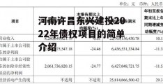 河南许昌东兴建投2022年债权项目的简单介绍