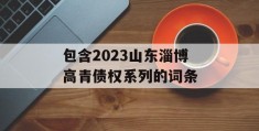 包含2023山东淄博高青债权系列的词条