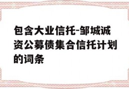 包含大业信托-邹城诚资公募债集合信托计划的词条