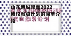 山东诸城隆嘉2022债权融资计划的简单介绍