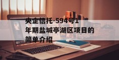 央企信托-594号1年期盐城亭湖区项目的简单介绍