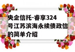 央企信托-睿享324号江苏滨海永续债政信的简单介绍