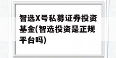 智选X号私募证券投资基金(智选投资是正规平台吗)