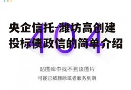 央企信托-潍坊高创建投标债政信的简单介绍