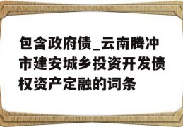 包含政府债_云南腾冲市建安城乡投资开发债权资产定融的词条