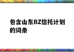 包含山东BZ信托计划的词条