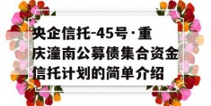 央企信托-45号·重庆潼南公募债集合资金信托计划的简单介绍